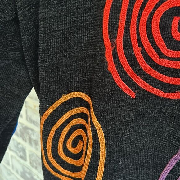 Vintage Women’s Jacket Allure Swirl Scribble Button Rainbow 80’s Jacket Size XL - Picture 10 of 15